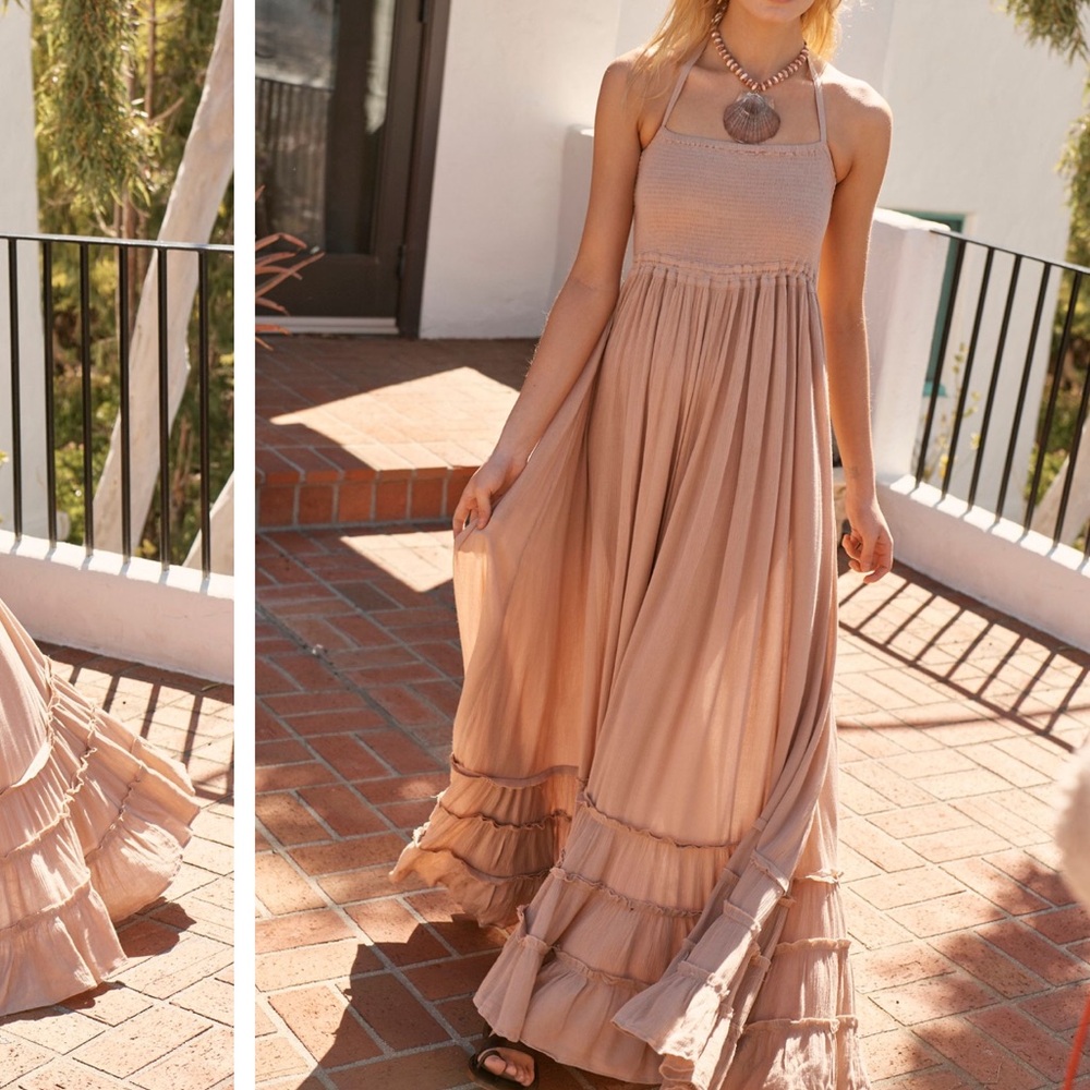 Free People Extratropical Maxi Dress in Taupe